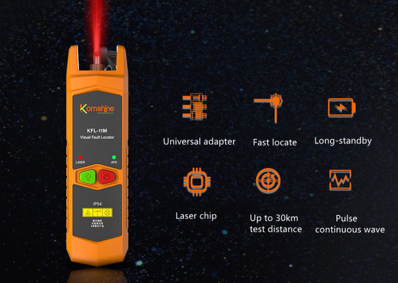 KomShine optical visual fault locator KFL-11M will rele