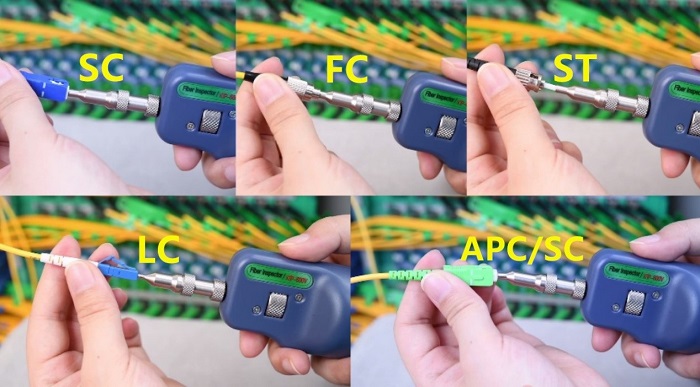 Intelligent portable optical fiber connector inspection scheme